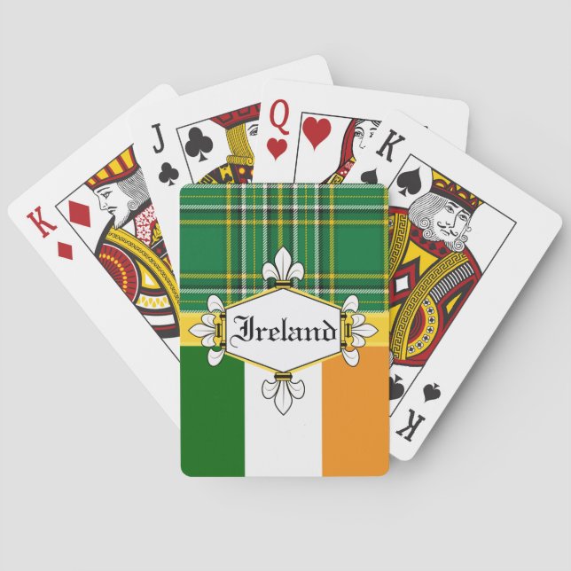 Jeu De Cartes Tartan national de l'Irlande, drapeau, (dos)
