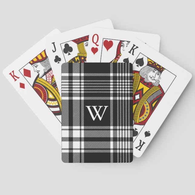 Jeu De Cartes Tartan noir et blanc (dos)