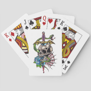 Jeu De Cartes Tatouage au crâne et au poignet