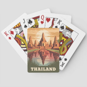 Jeu De Cartes Temple bouddhiste thaïlandais Vintage voyage couch