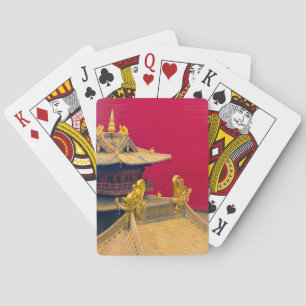 Jeu De Cartes Temple de Jing'an, Shanghai, Chine