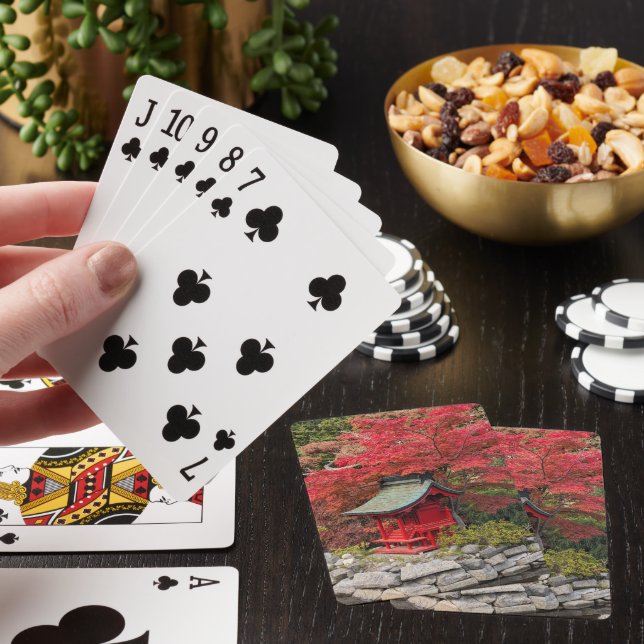 Jeu De Cartes Temple japonais de jardin et feuilles d'automne (In Situ)