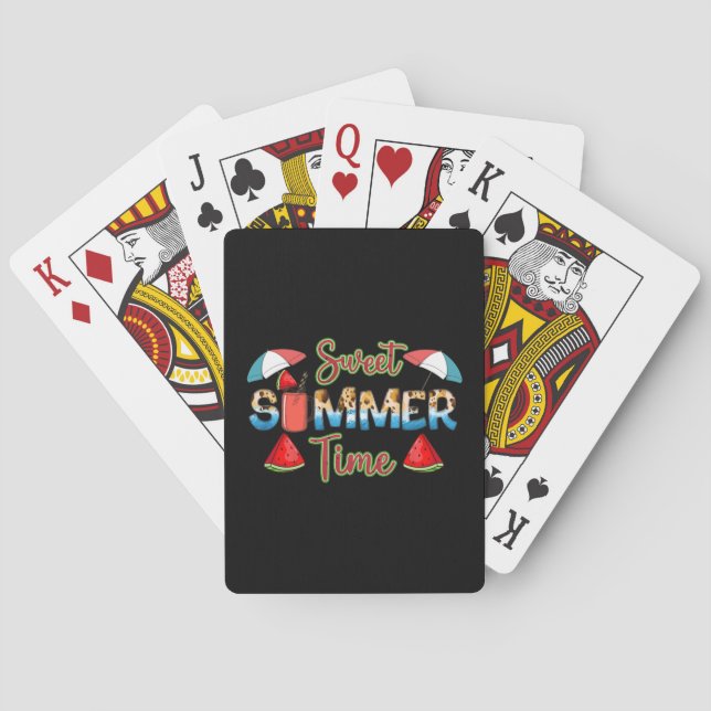Jeu De Cartes Temps d'été doux | Coupe de pastèque colorée (dos)