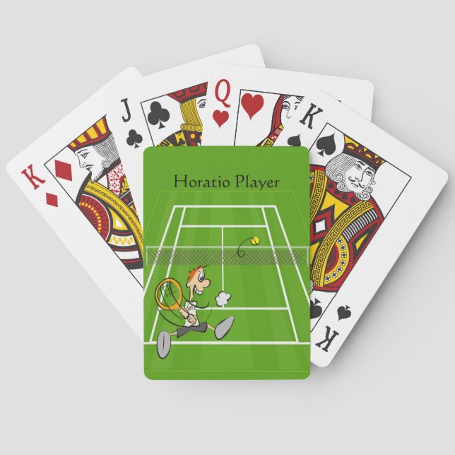 Jeu De Cartes Tennis Humorous Cartoon Player Personalize (dos)
