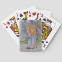 TENNIS TOUT LE MONDE JOUANT DES CARTES