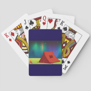 Jeu De Cartes Tente de camping vibrante sous les aurores boréale