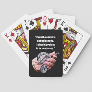 Jeu De Cartes tenue à la main bébé serpent reptiles citations ar