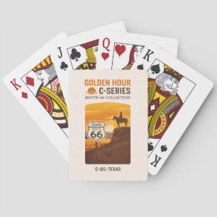 Jeu De Cartes Terrasse du coucher de soleil du cow-boy du centen