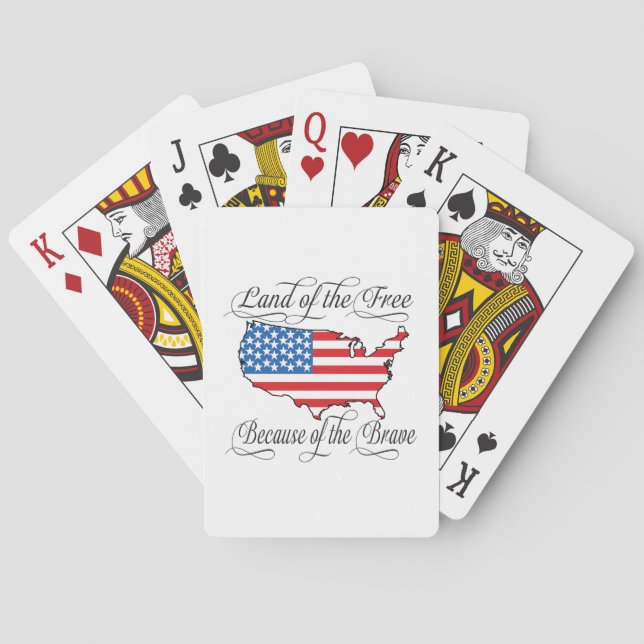 Jeu De Cartes Terre du libre en raison des USA patriotiques (dos)