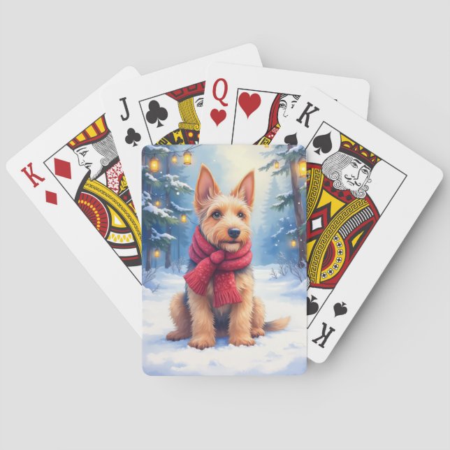 Jeu De Cartes Tervueren Airedale Terrier Noël enneigé (dos)