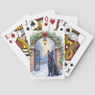 Jeu De Cartes Tervueren noir à l'aquarelle pour Noël en fer
