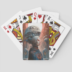 Jeu De Cartes Tête biomécanique Surréaliste Sci-Fi Art
