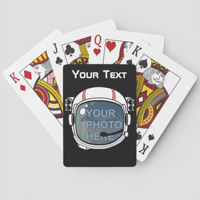 Jeu De Cartes Texte et photo personnalisés vous comme astronaute (dos)
