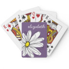 Texte personnalisé marguerite mauve et jaune