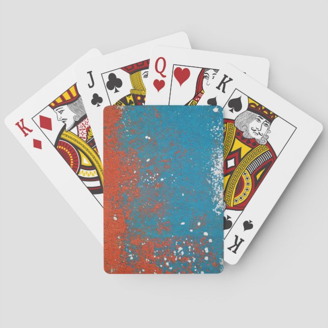Jeu De Cartes Texture de Grunge orange et turquoise (dos)