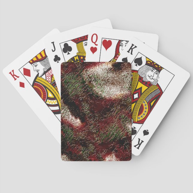 Jeu De Cartes Texture en brun à mousse vert et blanc (dos)