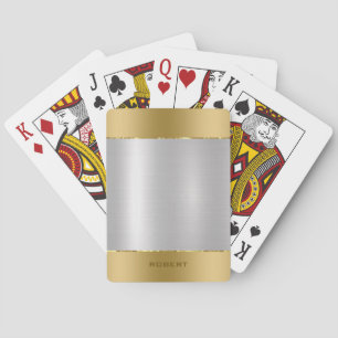 Jeu De Cartes Texture métallique minimaliste d'argent et d'or