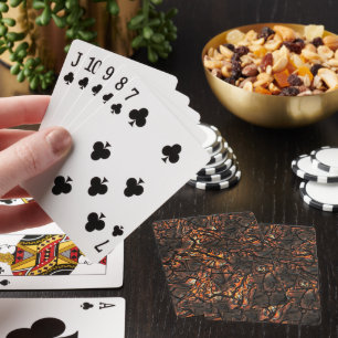 Jeu De Cartes Texture ridée Brown avec taches brûlées et fissure