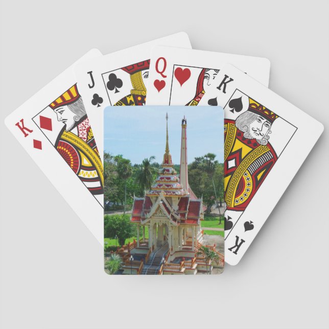Jeu De Cartes Thailande, temple bouddhiste jouant aux cartes (dos)