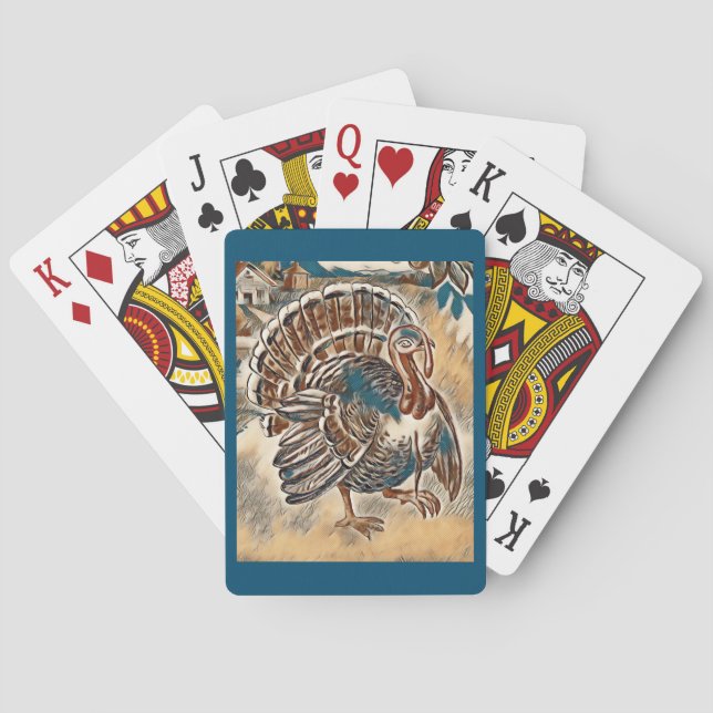 Jeu De Cartes Thanksgiving Turc Deck of Playing Cards (dos)