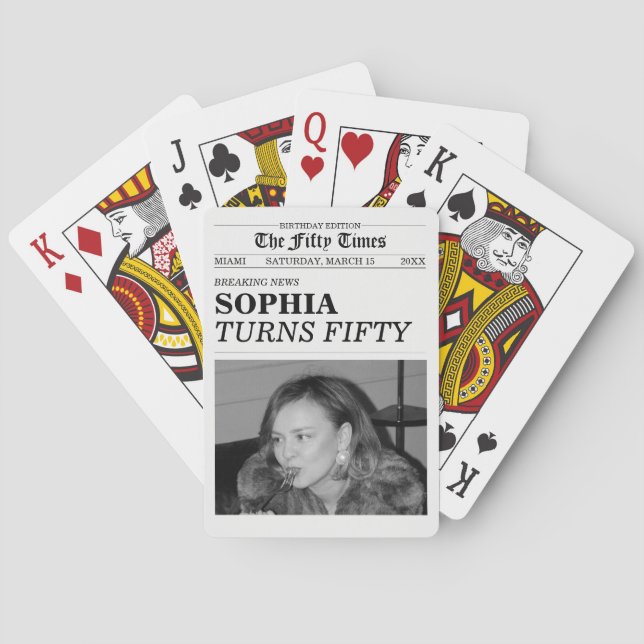 Jeu De Cartes The Fifty Times Newspaper 50th Birthday Party (dos)