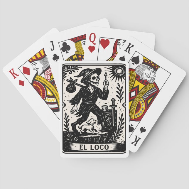 Jeu De Cartes The Fool Tarot Card Art Print (dos)