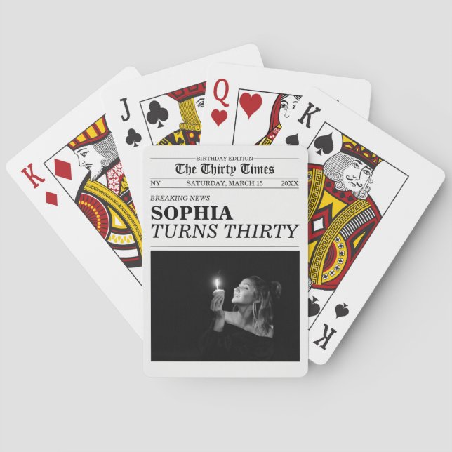 Jeu De Cartes The Thirty Times Newspaper 30th Birthday Party (dos)