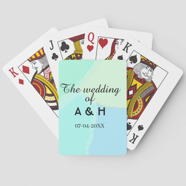 Jeu De Cartes The wedding of add couple name initial letter date (dos)