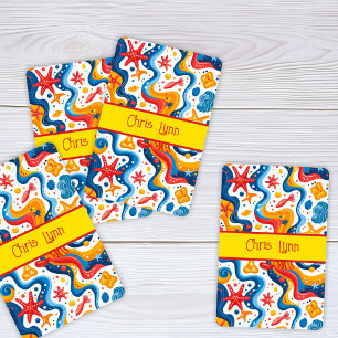 Jeu De Cartes Thème abstrait de plage avec étoile de mer