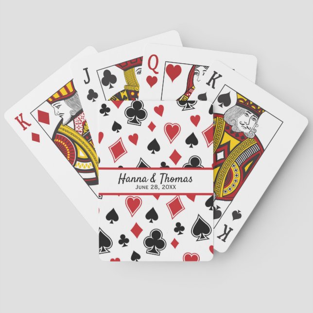 Jeu De Cartes Thème Casino Las Vegas Mariage Merci Favor (dos)