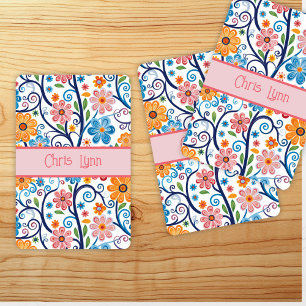 Jeu De Cartes Thème floral abstrait Mod ambiance années 60