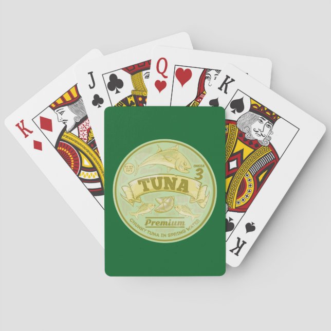 Jeu De Cartes Thon peut pop art en étain poisson (dos)