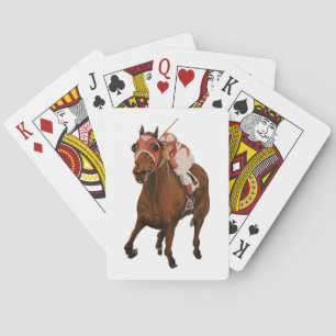 Jeu De Cartes Thoroughbred Equine remporte la course de cheval