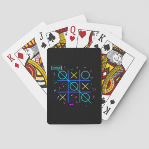 Jeu De Cartes Tic Tac Toe Neon Rétro Gagnant Lueur Joueur Arcade