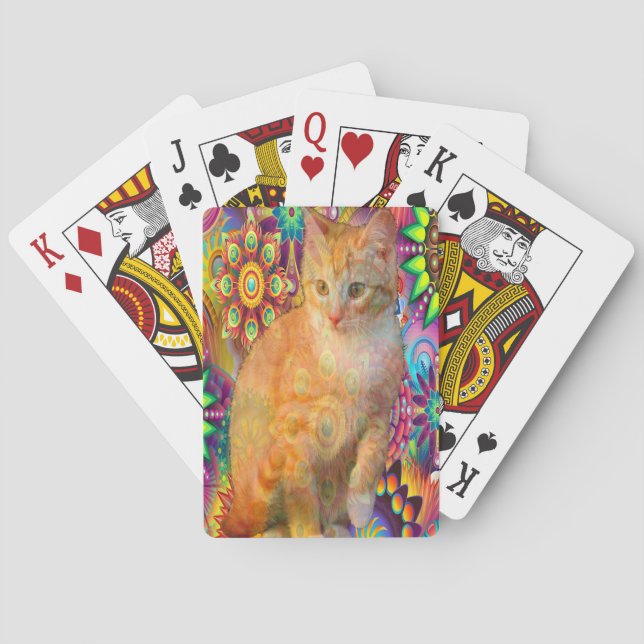Jeu De Cartes Tie Dye Chat (dos)