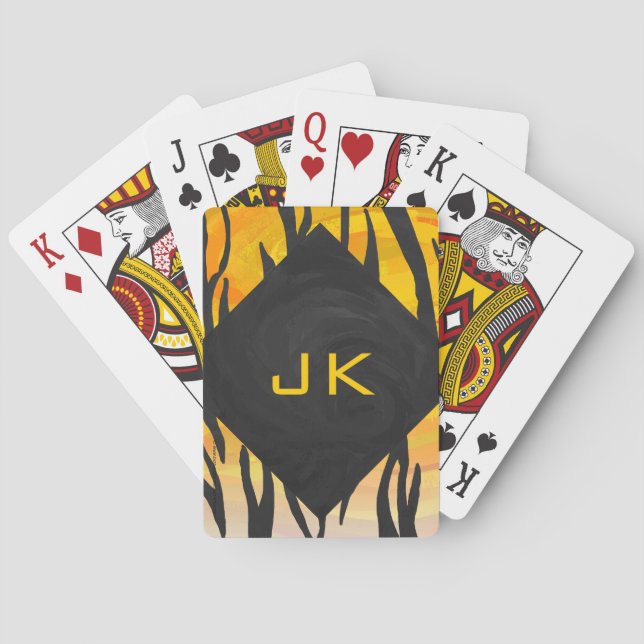 Jeu De Cartes Tiger noir et orange (dos)