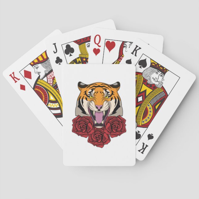 Jeu De Cartes Tigre avec Rose (dos)