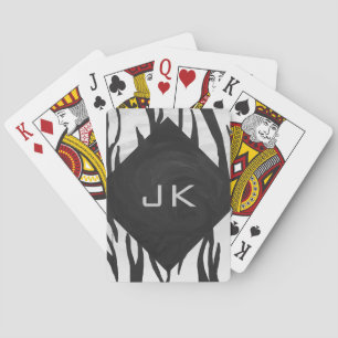 Jeu De Cartes Tigre Monogramme noir et blanc