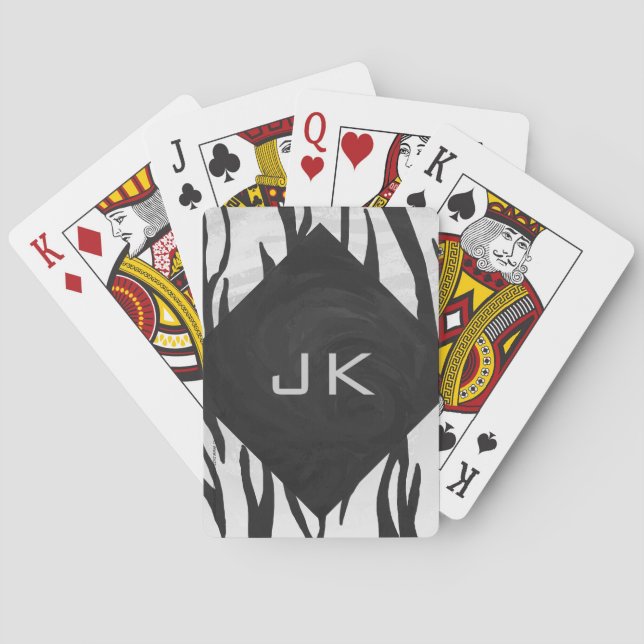Jeu De Cartes Tigre Monogramme noir et blanc (dos)