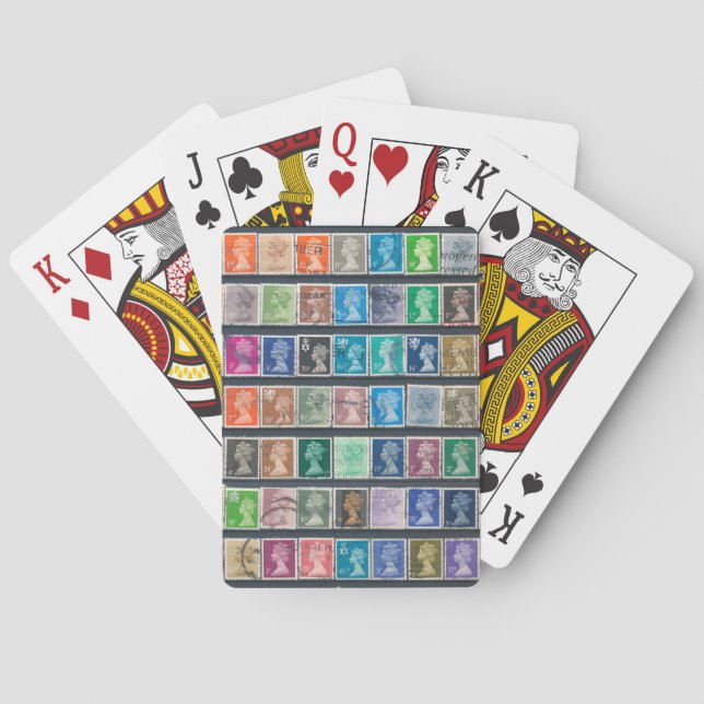 Jeu De Cartes Timbres définitifs Queen Elizabeth II (dos)