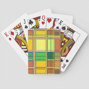 Jeu De Cartes Tissu Coloré Madras Tartan des Caraïbes