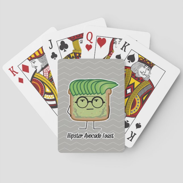 Jeu De Cartes Toast Hipster de l'Avocado lunettes de poils grais (dos)