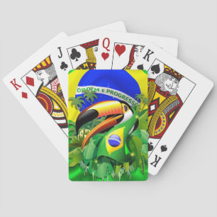 Jeu De Cartes Toco Toucan avec drapeau brésilien