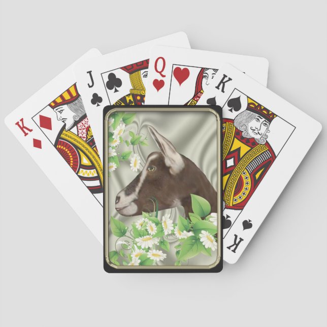 Jeu De Cartes Toggenburg Dwarf Goat Daisies Bicycle® voiture de  (dos)