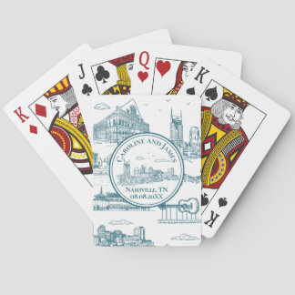 Jeu De Cartes Toile de Nashville Crépuscule sur Fond Blanc