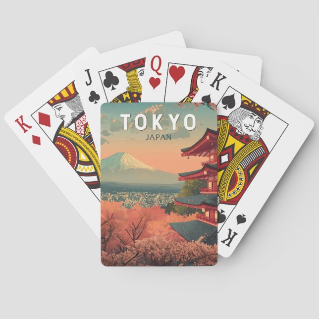 Jeu De Cartes Tokyo Japan Travel Art Vintage (dos)
