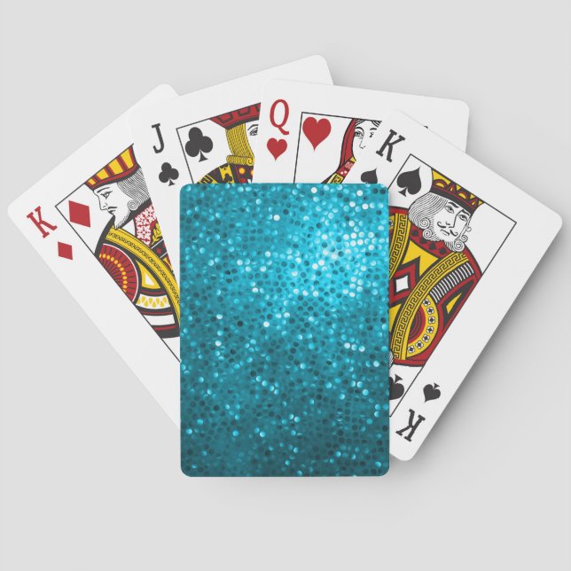 Jeu De Cartes Tons Bleus Parties scintillant Rétro Et Étincelles (dos)