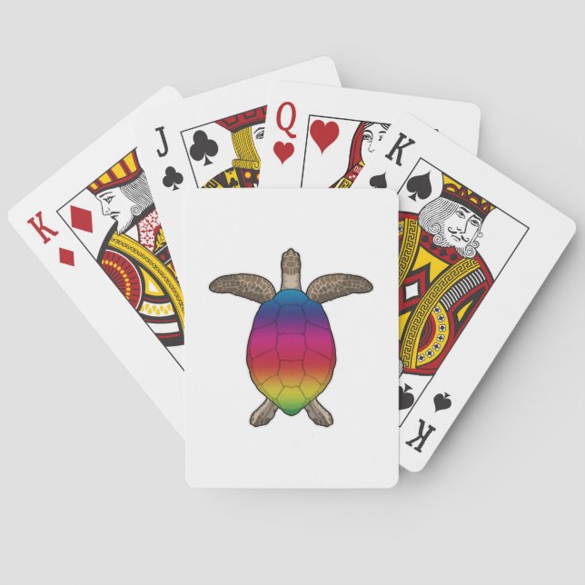 Jeu De Cartes Tortue aux couleurs arc-en-ciel (dos)
