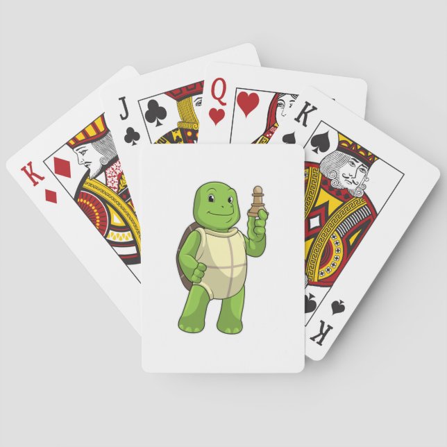 Jeu De Cartes Tortue aux échecs avec pièce d'échecs Pion (dos)