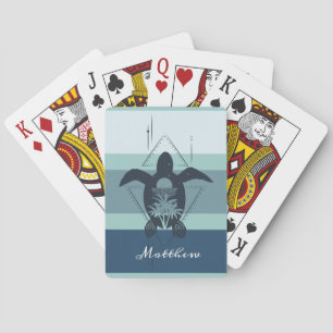 Jeu De Cartes Tortue géométrique moderne Personnalisée